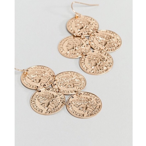 🆕 ASOS Vintage Style Coin Drop Earrings - Picture 3 of 4